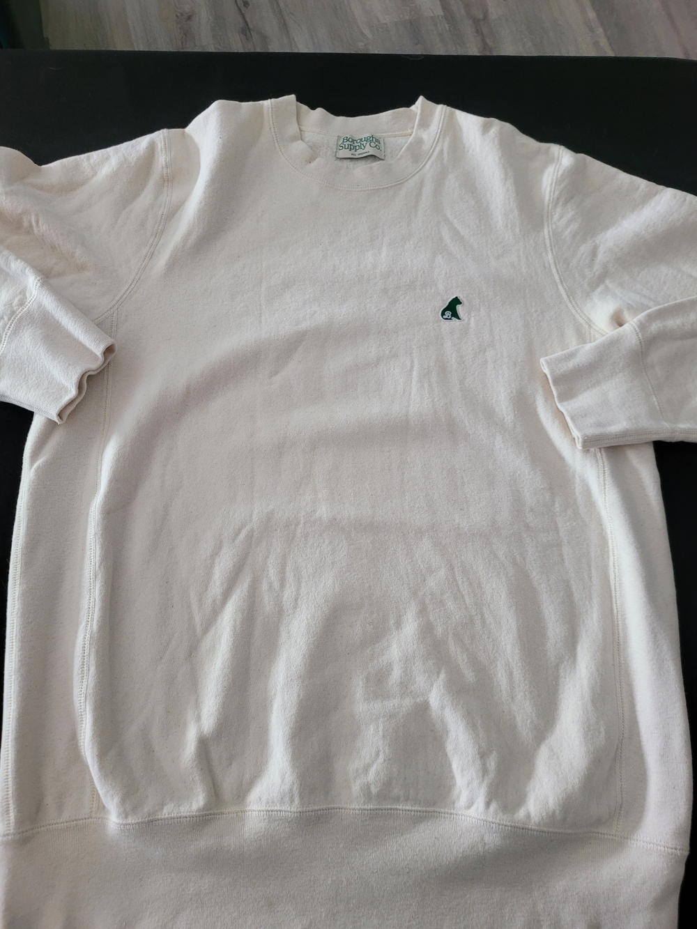 Boroughs Supply Co. Crewneck Sweatshirt - Cream with Green Logo
